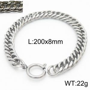 200X6mm Men Cuban Chain Bracelet with Casual Ring Clasp - KB165899-ZZ