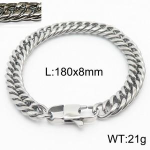 180X8mm Men Cuban Chain Bracelet with Modified Lobster Clasp - KB165941-ZZ