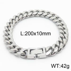 200x10mm Stainless Steel 304 Cuban Curb Chain Bracelet Men Fashion Party Jewelry - KB165966-ZZ