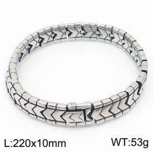 Stainless steel V-section chain splicing domineer men's bracelet - KB166018-KJX