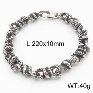 Personality Retro Titanium Steel Spirit Snake Winding bracelet - KB166082-KJX