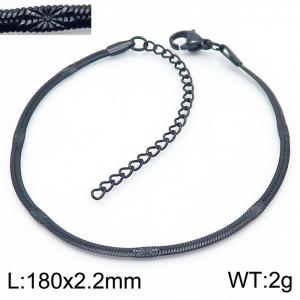 2.2mm Black Color Stainless Steel Herringbone bracelet with Special Marking - KB166320-Z