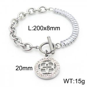 Stainless Steel Special Pendant Chain  Bracelets Silver Color - KB166885-Z