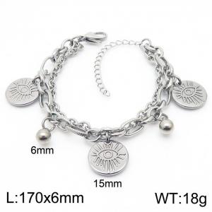 Stainless Steel Special Devil's Eye Bracelets Women Silver Color - KB166916-Z