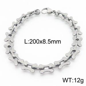 Geometric mouth shaped stainless steel retro steel color bracelet - KB167065-Z