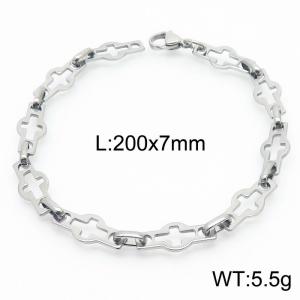 Simple and Elegant Cross Bracelet with Titanium Steel Color Bracelet - KB167067-Z