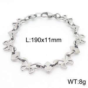 Creative hollowed out butterfly stainless steel color bracelet - KB167073-Z