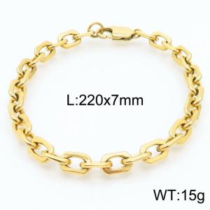 Gold Plated Stainless Steel O Chain Bracelet with Lobster Clasp - KB167183-KFC