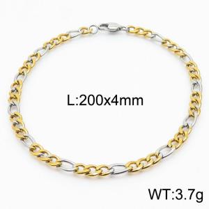 Stainless steel 200x4mm3：1 mixed color chain special buckle simple and fashionable bracelet - KB167741-Z