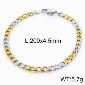 Stainless steel 200x4.5mm mixed color chain special buckle simple and fashionable bracelet - KB167742-Z