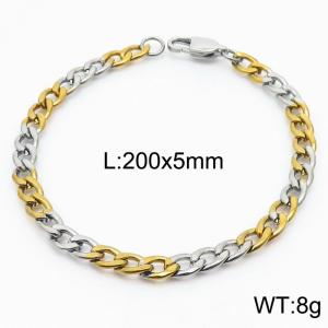 Stainless steel 200x5mm mixed color chain special buckle simple and fashionable bracelet - KB167743-Z