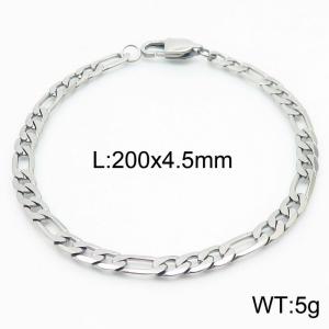 Stainless steel 200x4.5mm 3：1 chain special buckle simple and fashionable silver bracelet - KB167745-Z