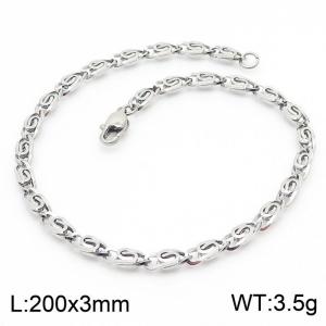 200×3mm Silver Color Stainless Steel Link Chain Stylish Bracelets For Women Men - KB167756-Z