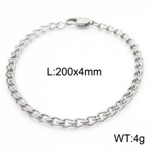 200×4mm Silver Color Stainless Steel Link Chain Stylish Bracelets For Women Men - KB167757-Z