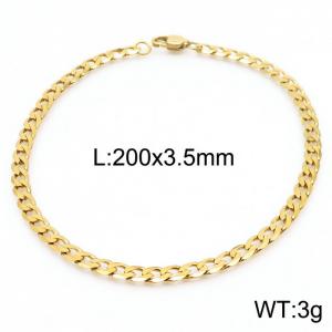 Stainless steel 200x3.5mm chain special buckle classic gold bracelet - KB167762-Z