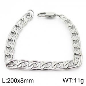 8mm fashionable stainless steel edge pressing paper clip chain steel color bracelet - KB167770-Z