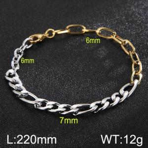 Simple polished cross stainless steel chain bracelet - KB168045-Z