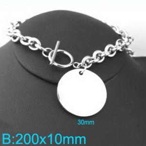 Stainless steel round piece bracelet - KB168275-Z