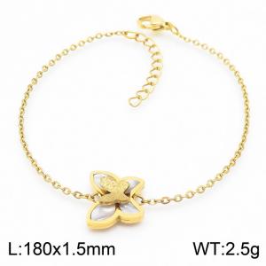 Stainless Steel 180mmx3mm Gold Color Butterfly Bracelet - KB168477-KFC