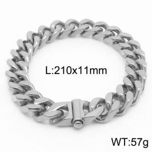 11mm Stainless Steel four-sided Grinding Cuban Chain Bracelet - KB168652-Z