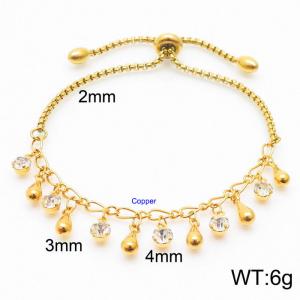 Fashion Light luxury Stainless Steel zircon tassel adjustable women's bracelet - KB168770-Z