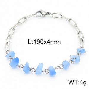 Versatile Titanium Steel Sapphire 4mm Steel Color Bracelet - KB169071-Z