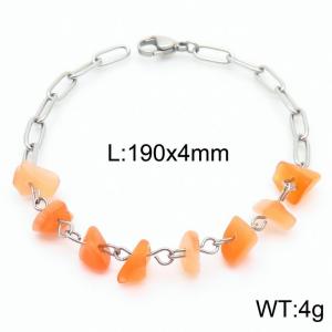 Versatile titanium steel Ruby 4mm steel color bracelet - KB169073-Z