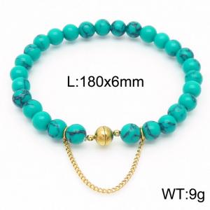 Cross border fashion 180x6mm bracelet paired with golden titanium steel bracelet - KB169081-Z