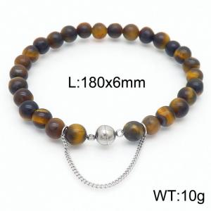 Cross border colored 180x6mm bracelet paired with steel bead titanium steel bracelet - KB169096-Z