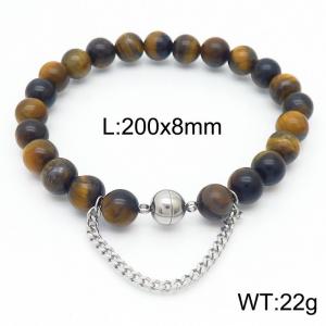 Cross border colored 200x8mm bracelet paired with steel bead titanium steel bracelet - KB169097-Z