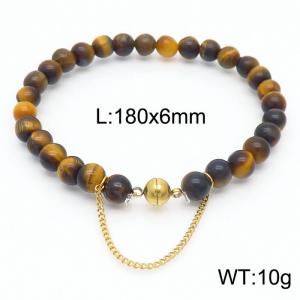 Cross border colored 180x6mm bracelet paired with gold bead titanium steel bracelet - KB169099-Z