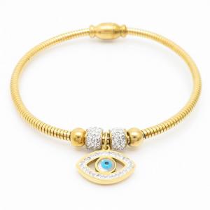 Stainless Steel Bracelet Women With The Devil's Eye Stone Pendant Gold Color - KB169153-HM
