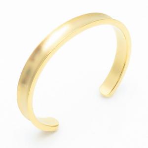 Women Casual Matte Gold-Plated Stainless Steel Open Bangle - KB169162-NT