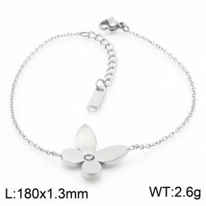 Stainless Steel Butterfly cute steel color women's bracelet - KB169386-KLX