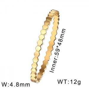 Simple hexagonal stainless steel women's bracelet - KB169577-WGFF