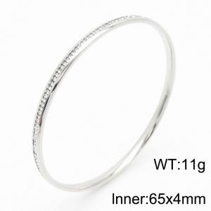 Fashion trend Simple stainless steel diamond set 4mm women's bracelet - KB169875-K