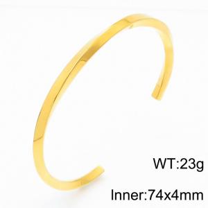 Stainless steel simple and fashionable C-shaped adjustable opening charm gold bracelet - KB170018-K