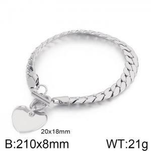 Japan and South Korea fashion stainless steel flat snake blade chain OT buckle love bracelet - KB170031-Z