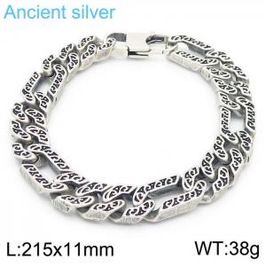 Punk Hip Hop Twisted Brindle Stainless Steel Men Bracelet - KB170052-KJX