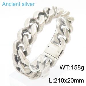 Punk Simple Stainless Steel Link Jewelry Charm Bracelet - KB170056-KJX