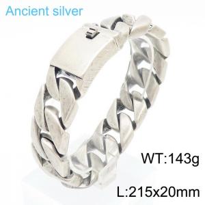 Trendy Chunky Cuban Chain Stainless Steel Bracelet - KB170057-KJX