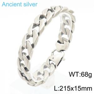 15mm Thickness Stainless Steel Chunky Cuban Link Chain Bracelet - KB170059-KJX