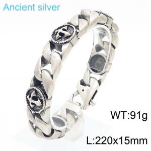 High Quality Enamel Anchor Cross Stainless Steel Men's Bracelet - KB170066-KJX