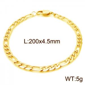 4.5mm stainless steel NK chain gold plated bracelet - KB170068-Z