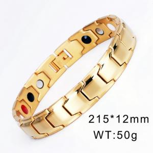 European and American fashion style stainless steel detachable magnet men's temperament gold bracelet - KB170082-WGTX