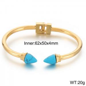 Stainless steel opening gold bracelet - KB170149-MS
