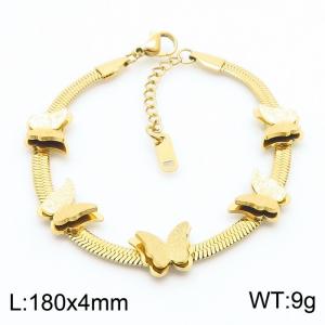 Butterfly Snake Bone Chain Stainless Steel Women's Bracelet - KB170245-RY