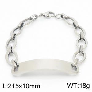 Simple stainless steel curved label men's personalized bracelet - KB170255-RY