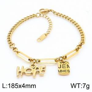 Simple stainless steel splicing women's Hope bracelet - KB170262-RY