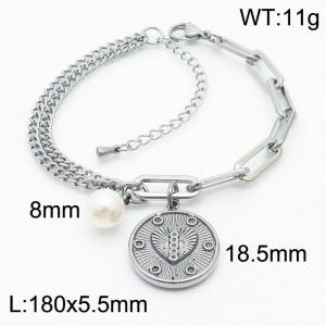 Fashionable and minimalist love titanium steel color bracelet - KB170342-Z